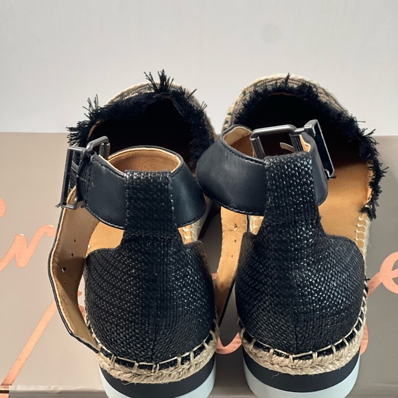 Black/Cognac Espadrilles w/Ankle Straps - Picture 2 of 5